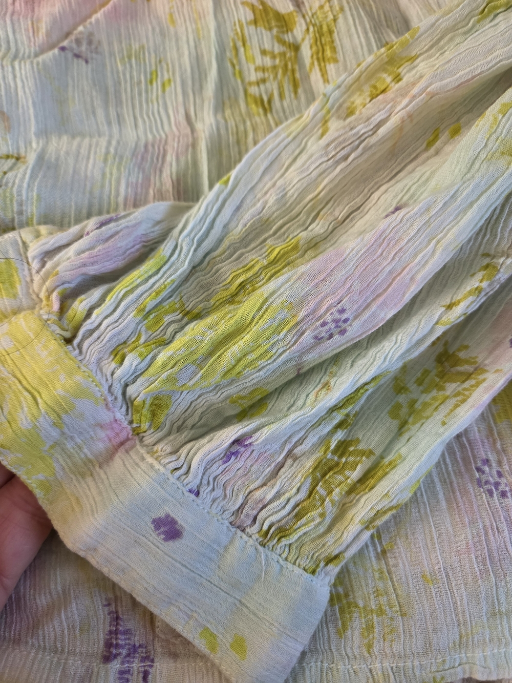 Pilcro Pastel Multi-Color Floral Long Sleeve Peasant Top - Picture 5 of 5